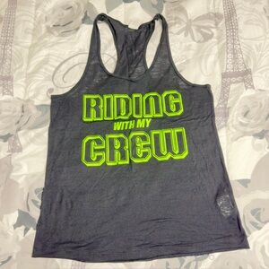Zumba Fitness Gray Tank Top with Neon Green Text